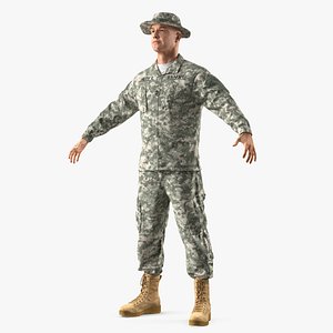 3D army soldier camo t-pose