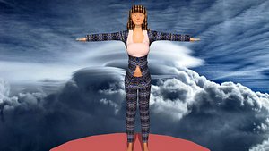 woman in colorful suit