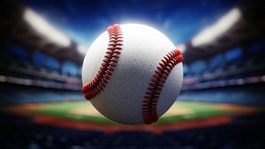 3D Baseball with Procedural Leather Texture