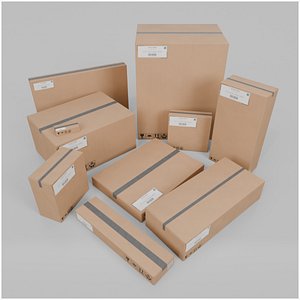 Packaging and Storage Box Set - Rigged and Customizable