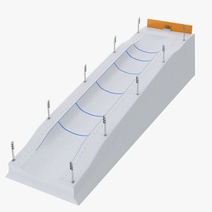 Official Olympic Halfpipe Snowboard Track with Walls 3D