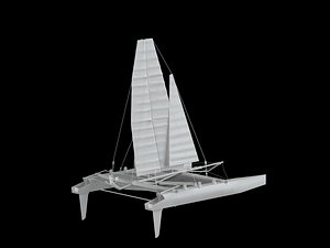 3D Catamaran Sailing Boat