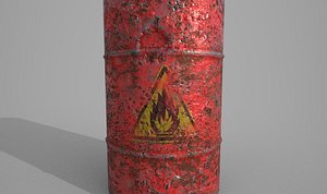 3D model barrel explosive
