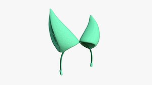 3D model Furry Ears Tiara H07 Green - Headband Character Design