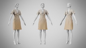 Dress 41 Grullo With Design 3D model