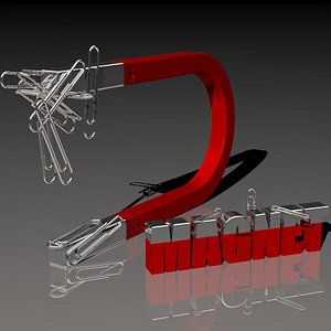 Magnet Scene With Paper Clips 3D Model
