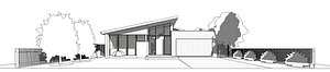 Revit project - Skillion Roof House 3D model