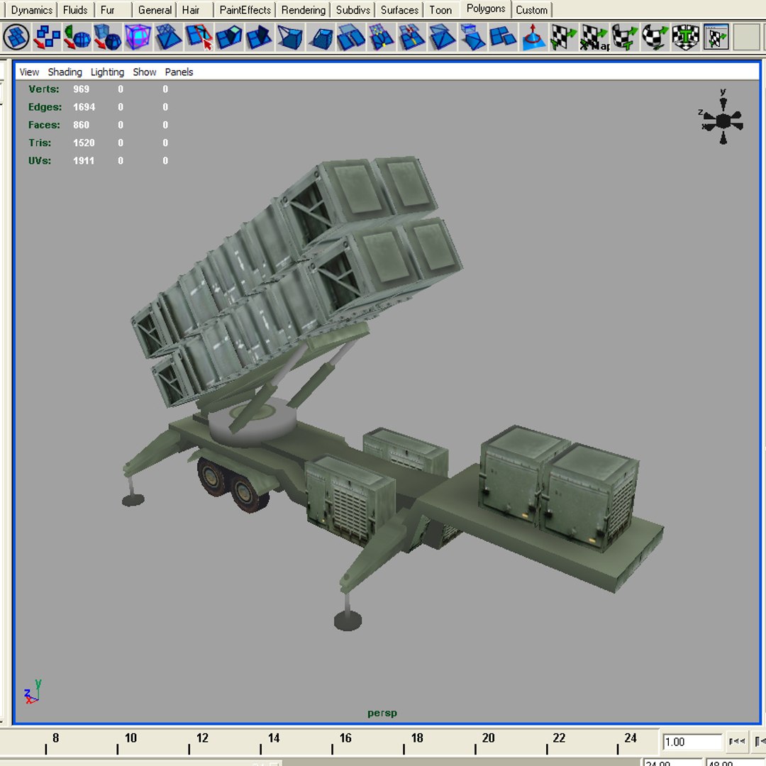 3d m901 patriot sam missile model