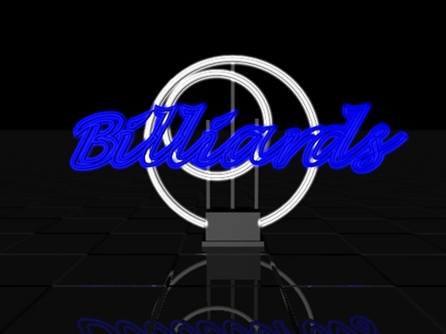 Neon Sign Billiards C4d Free