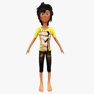 cartoon boy non-rigged rigged 3D model