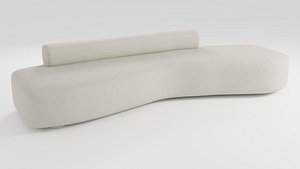 Modern design sofa in Scandinavian style in light colors 3D model
