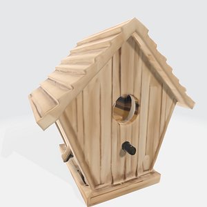 Charming Wooden Birdhouse 3D
