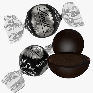 3D model Lindt LINDOR Extra Dark Chocolate 60 Percent cocoa