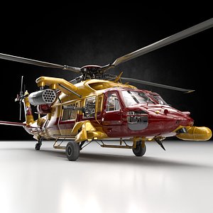 helicopter heli guns 3D model
