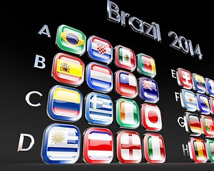 3d model of flag countries