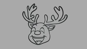 3D Reindeer Wall Silhouette 01 model