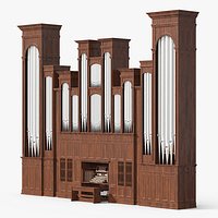 Symphonic Church Organ White Pipes