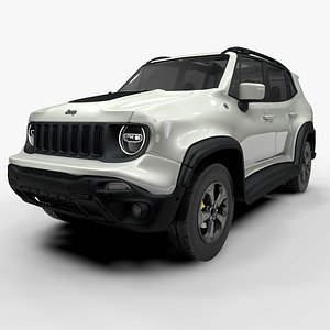 3D jeep renegade white trailhawk model
