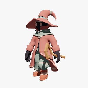 Mage Stylized animated rigged 3D Model