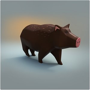 3D boar animation rigged