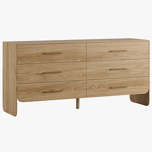 Felton Six Drawer Dresser 3D