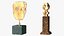 Prezentacja z podświetlanymi trofeami w kolorze brązowym
