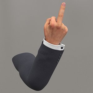 Male Arm Middle Finger Animated Rigged for Maya model