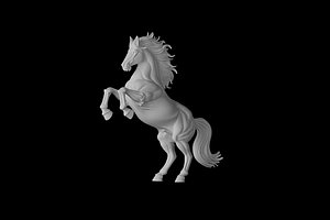 3D model Friesian Horse Rearing Pose 3D Print Model