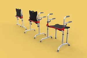 FOLDING WALKING FRAME SEAT FOLDABLE WALKER CHAIR STANDING AID 3D