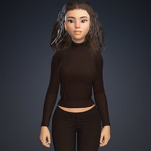 Cartoon Girl 3D model