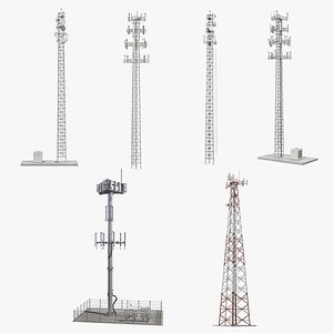 cellular towers 2 cell 3D model