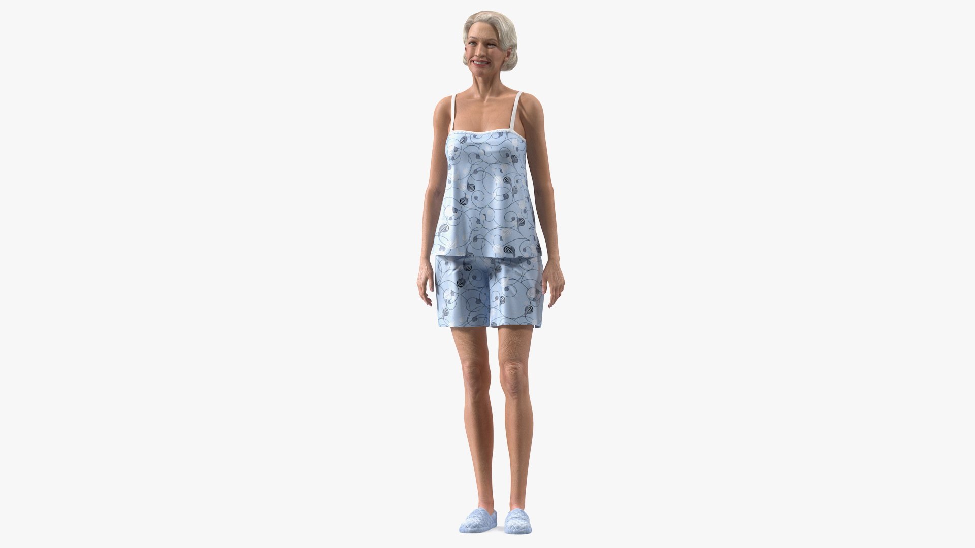 Elderly Woman in Sleepwear 3D model preview