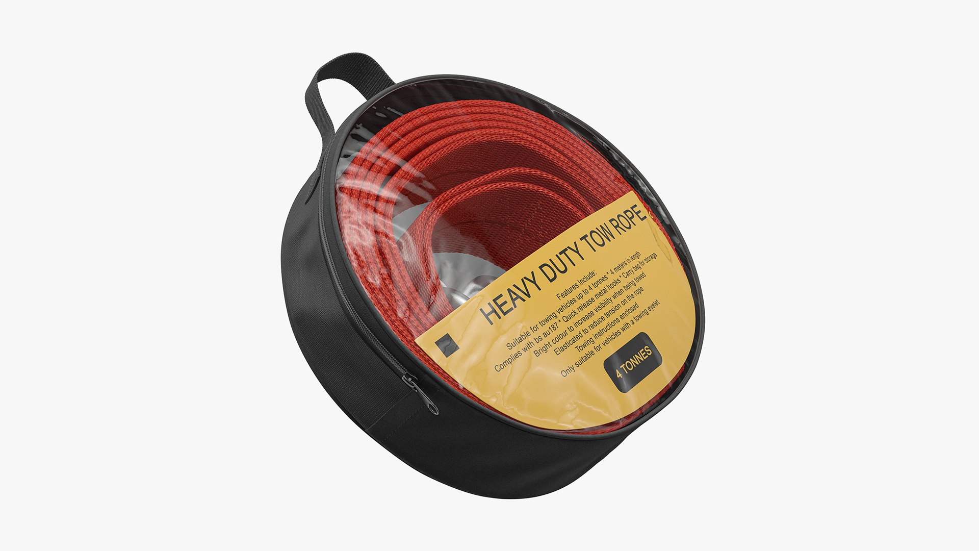 Heavy Duty Tow Rope Packed 3D model preview