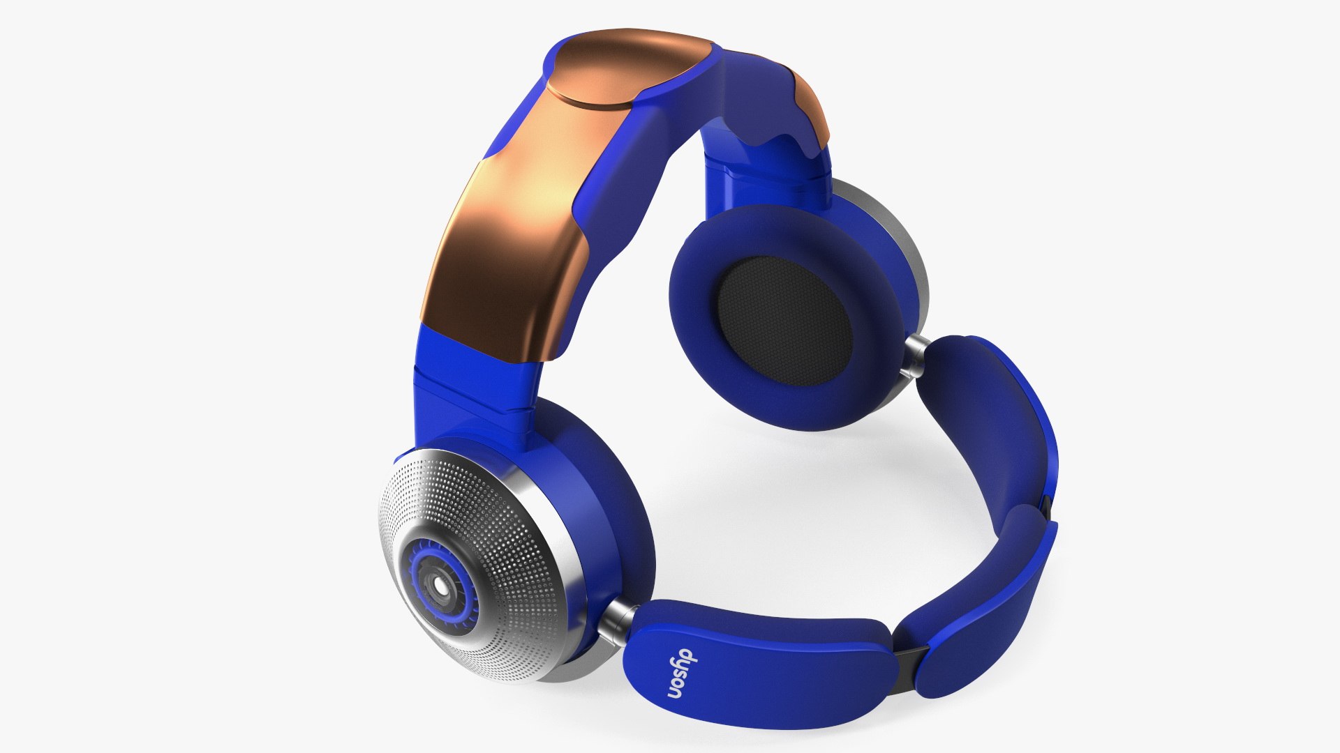 Orange Headphones Dyson Air Purifier 3D model preview
