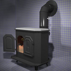 garrison woodstove stove fireplace 3d model