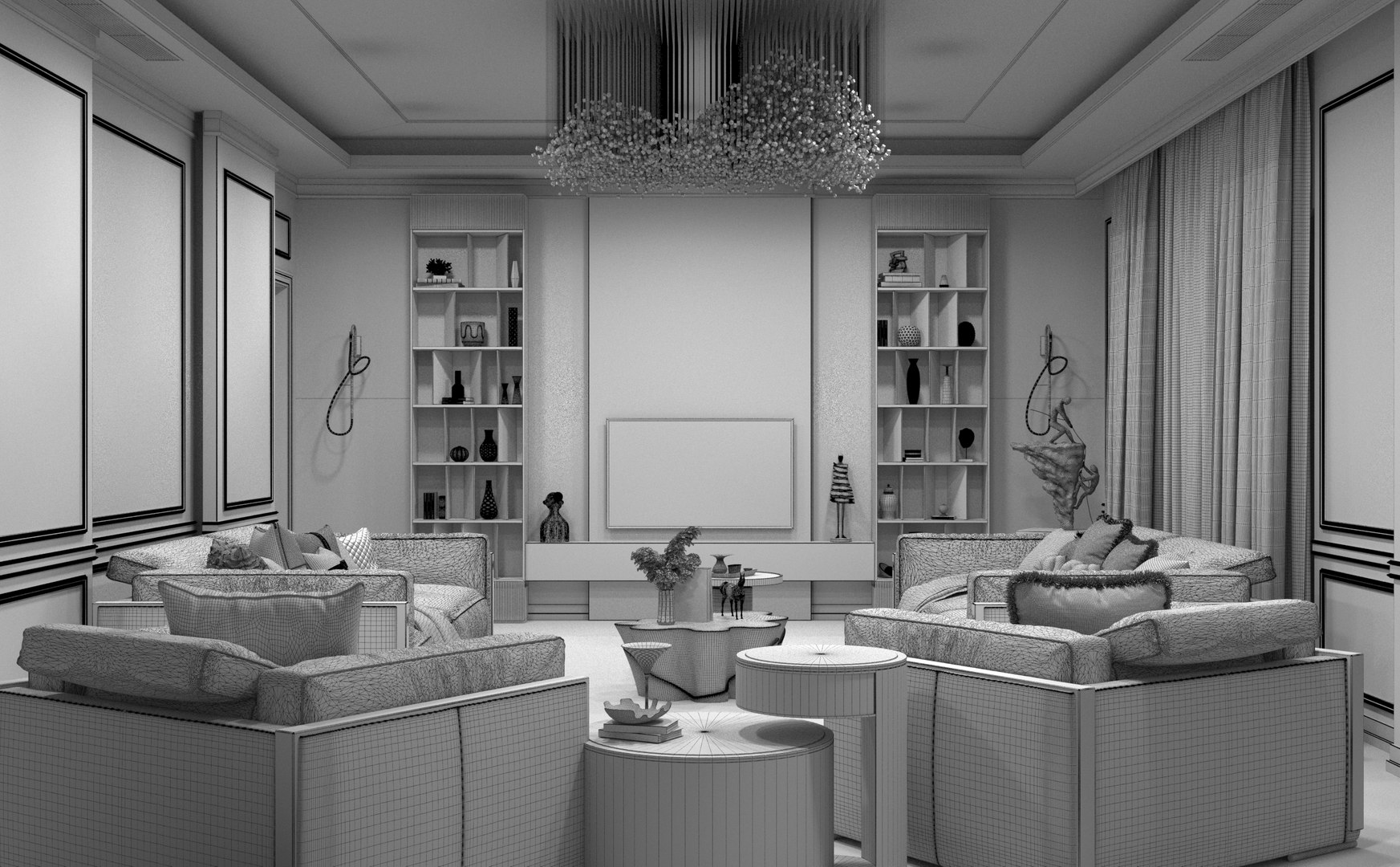 3D Living Room By Dvel Design Model TurboSquid 1954716