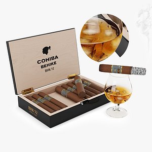3D whiskey cohiba cigars