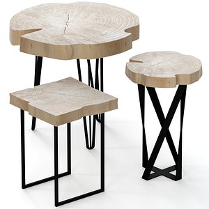 slab chair wood model