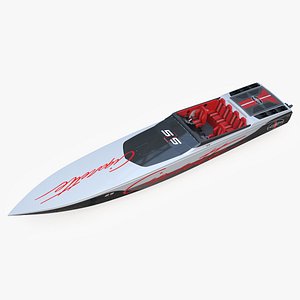 Cigarette Boat 515 Red 3D model