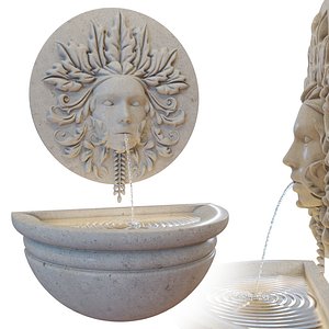 3D model Green Woman Stone Water Feature Fountain