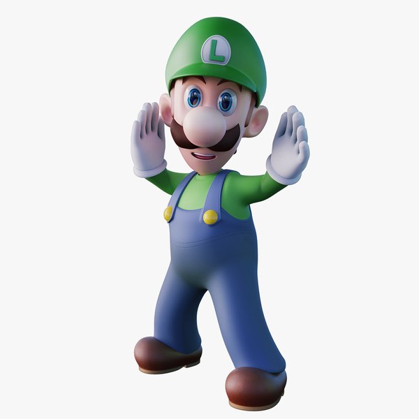 Luigi Rigged Low Poly PBR 3D
