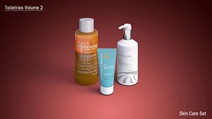 3d set bathroom shampoo model
