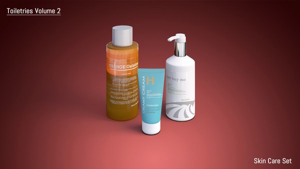 3d set bathroom shampoo model