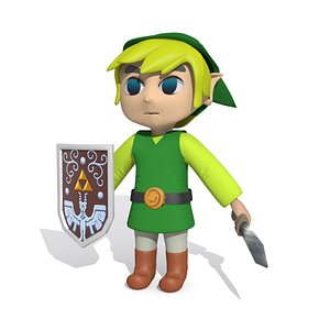 rigged zelda cartoon link