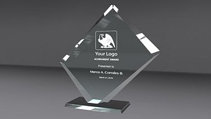 3d model of award glass