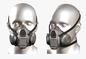 Gas mask respirator scifi futuristic 3d