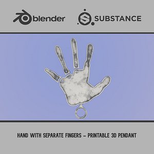 3D Hand with Separate Fingers - Printable Pendants