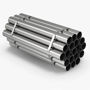 Stacked Industrial Pipes 3D model