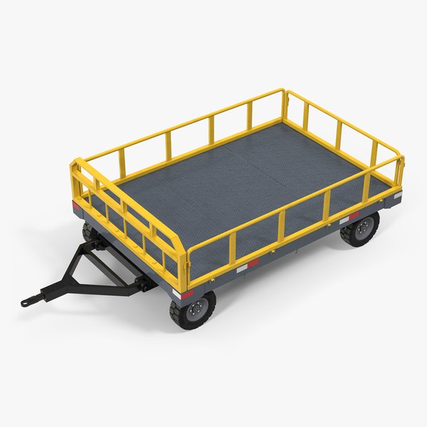 3d airport baggage trailer container