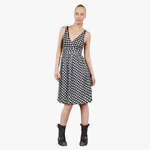 Woman in Polka Dot Dress Remastered